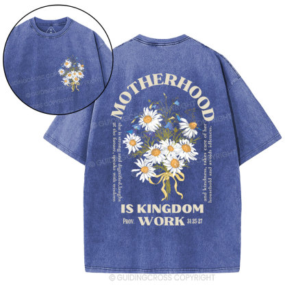 Motherhood Is Kingdom Christian Washed T-Shirt