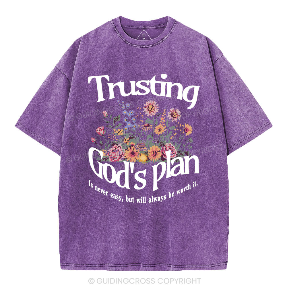 Trusting God's Plan Christian Washed T-Shirt