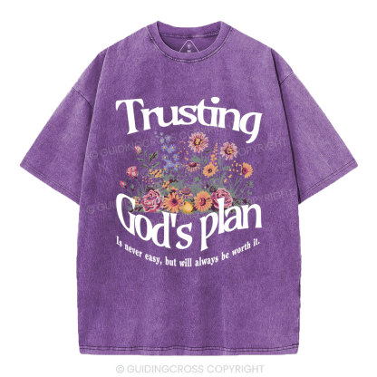 Trusting God's Plan Christian Washed T-Shirt