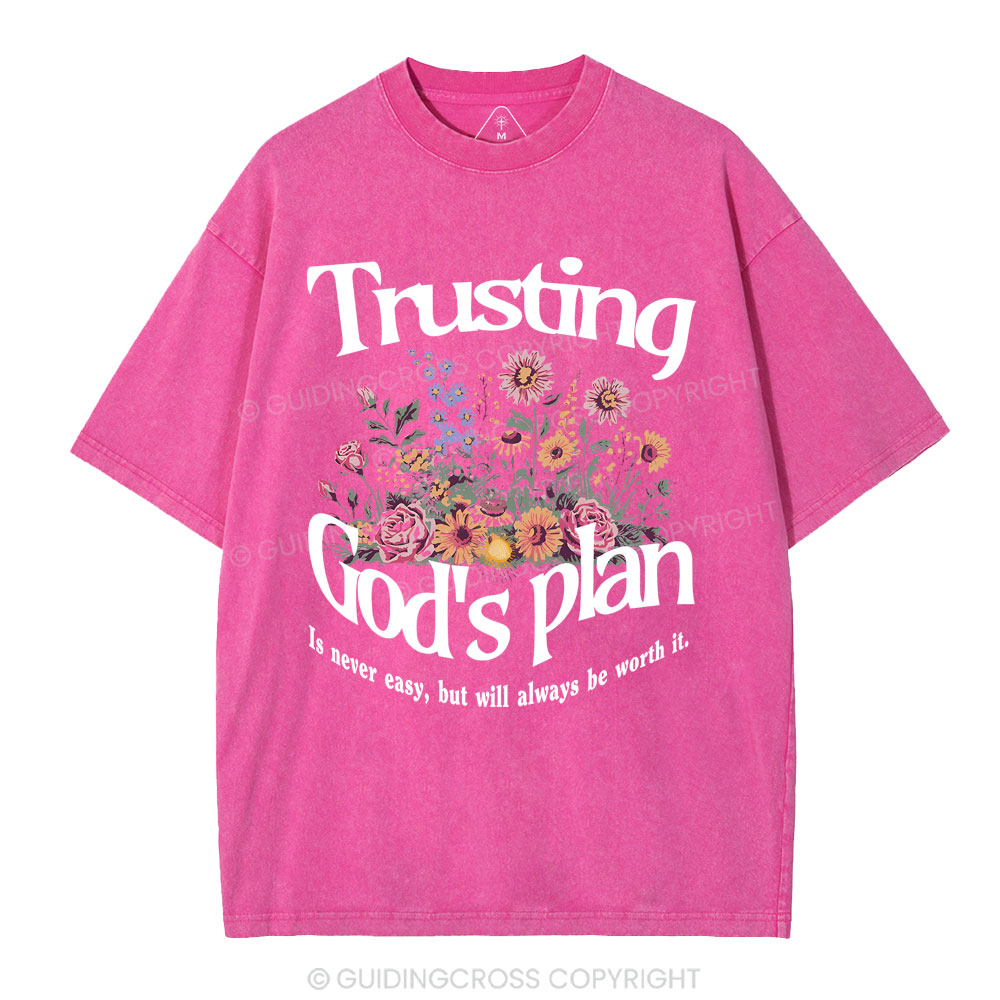 Trusting God's Plan Christian Washed T-Shirt