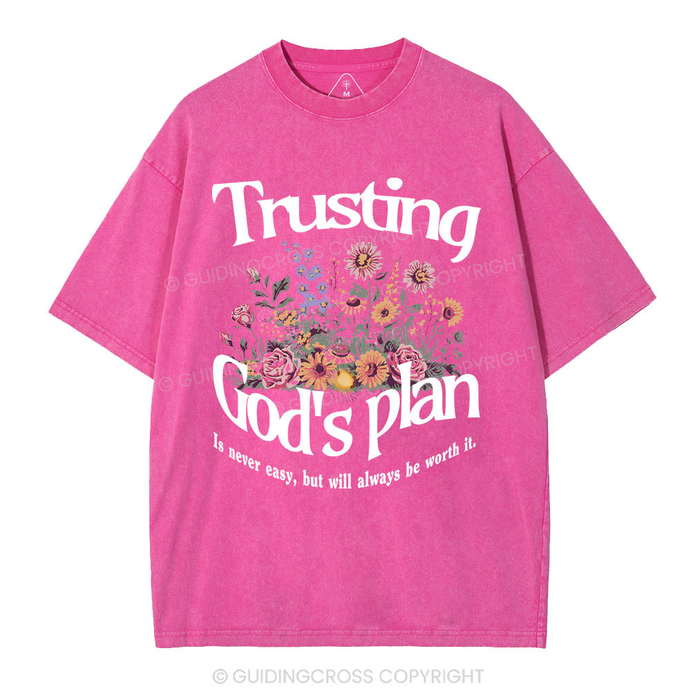 Trusting God's Plan Christian Washed T-Shirt