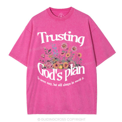 Trusting God's Plan Christian Washed T-Shirt