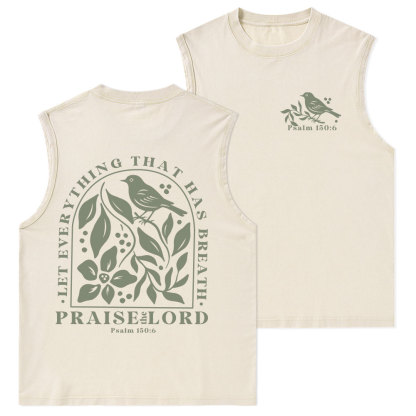 Let Everything That Has Breath Christian Washed Tank Top