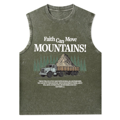 Faith Can Move Mountains Christian Washed Tank Top