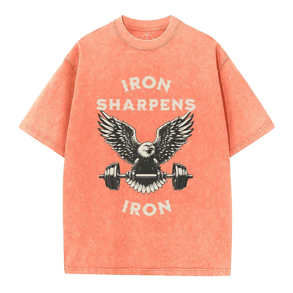 Iron Sharpens Christian Washed T-Shirt