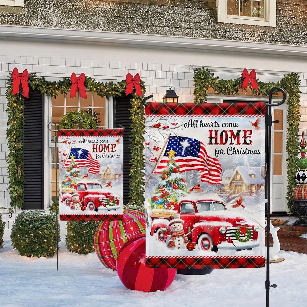 All Hearts Come Home For Christmas Flag