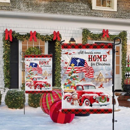 All Hearts Come Home For Christmas Flag
