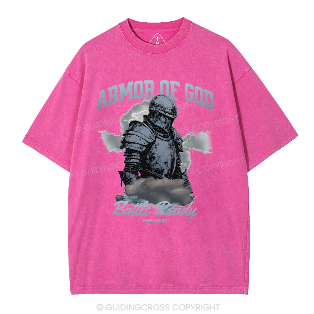 Armor Of God Christian Washed T-Shirt