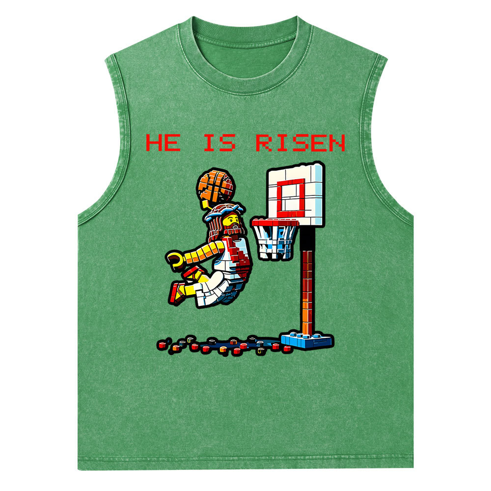 He Is Risen Christian Washed Tank Top