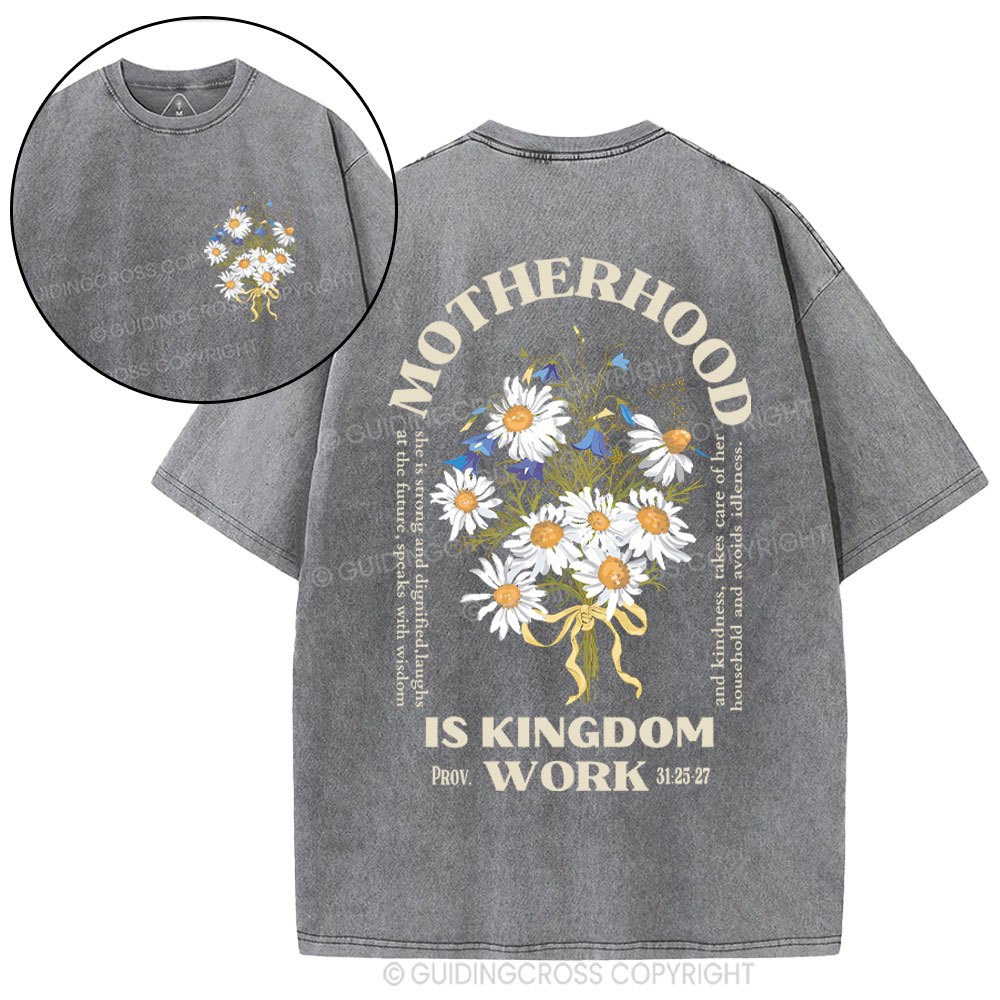 Motherhood Is Kingdom Christian Washed T-Shirt