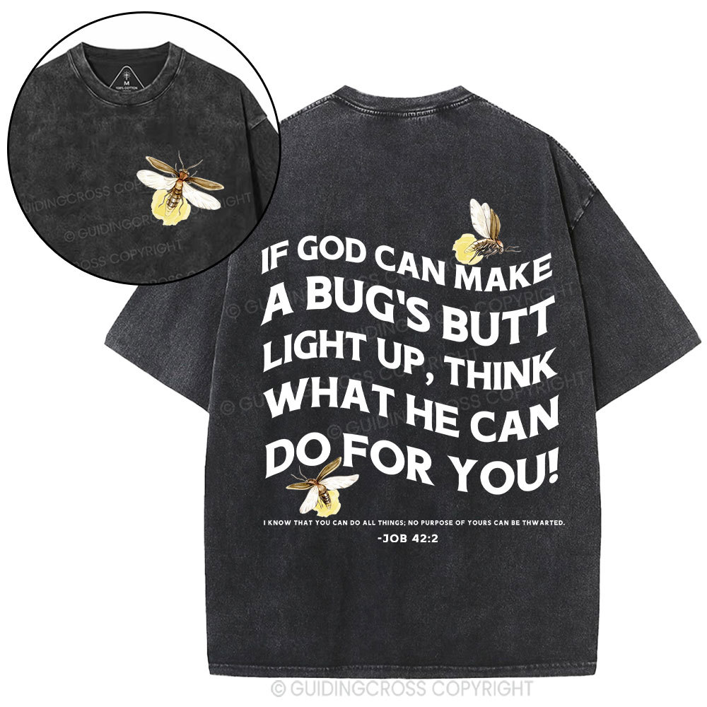 If God Can Make A Bug's Butt Christian washed T-Shirt