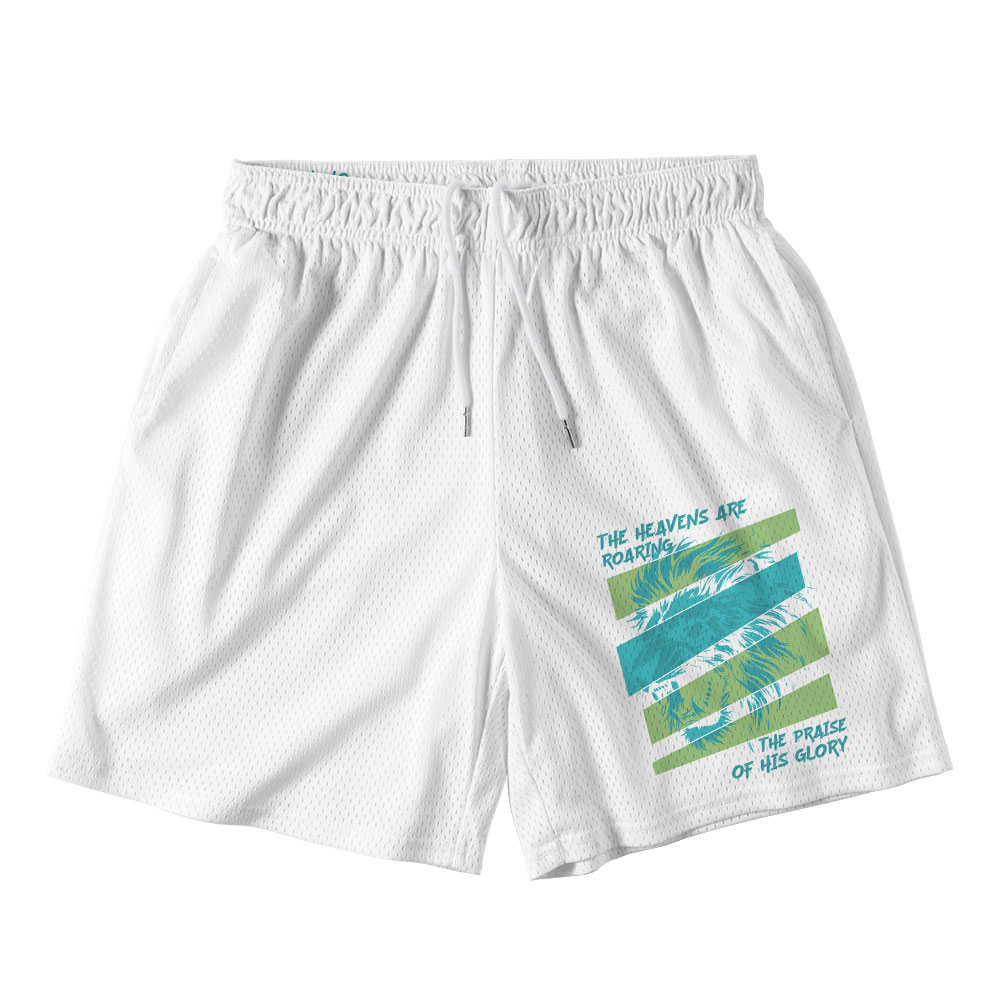 The Lions White Christian Mesh Shorts
