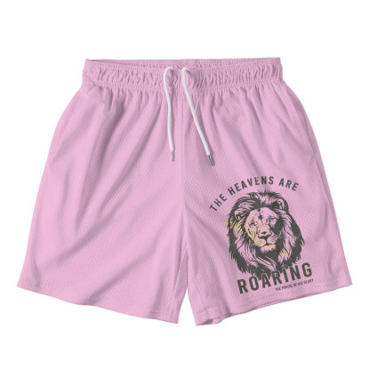The Heavens Are Roaring Pink Christian Mesh Shorts