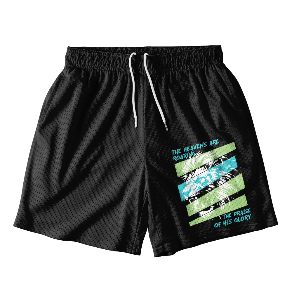 The Lions Black Christian Mesh Shorts