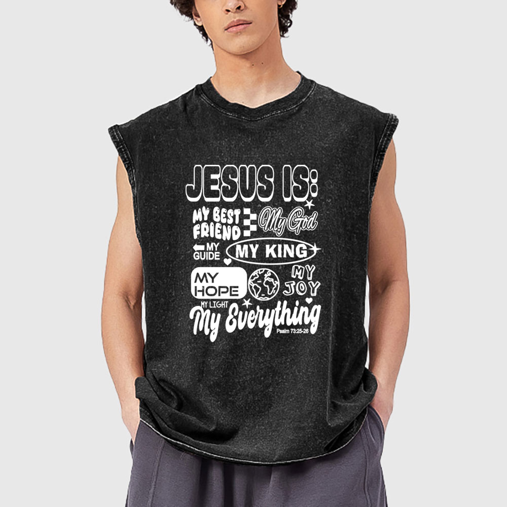 Jesus Is My Best Friend Christian Washed Tank Top