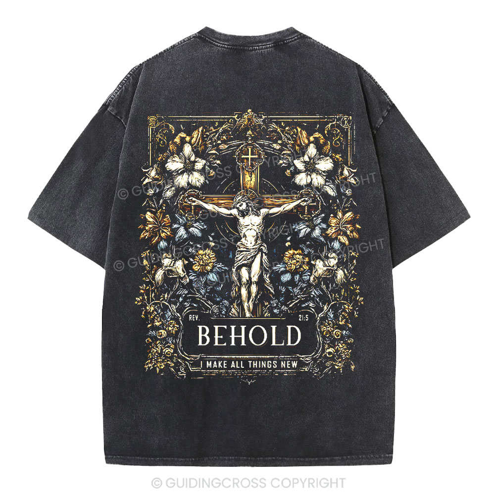 Behold I Make All Things New Christian Washed T-Shirt