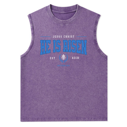 Jesus Christ He Is Risen Christian Washed Tank Top
