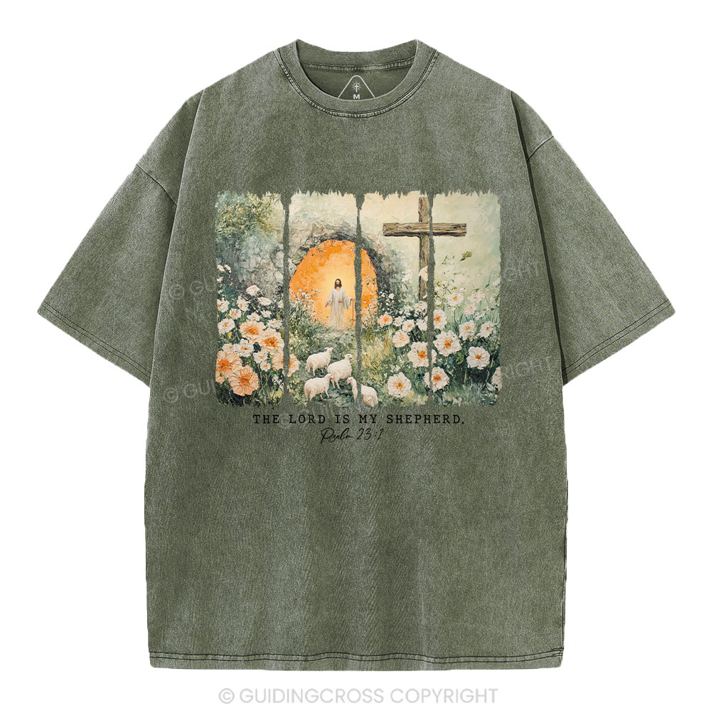 The Lord Is My Sheperd Christian Washed T-Shirt