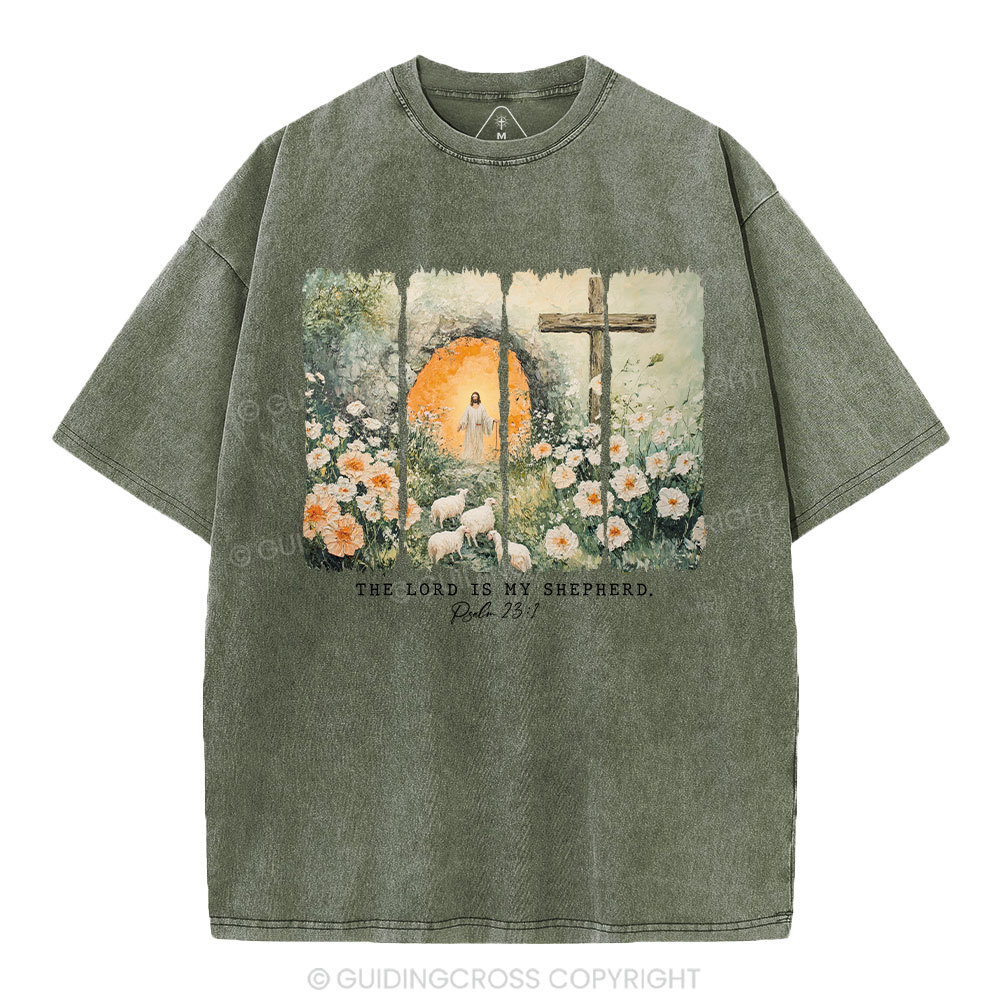 The Lord Is My Sheperd Christian Washed T-Shirt