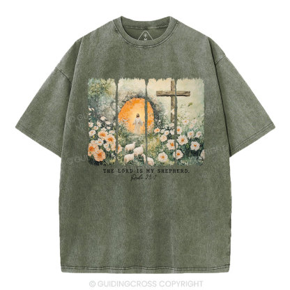 The Lord Is My Sheperd Christian Washed T-Shirt