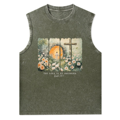 The Lord Is My Sheperd Christian Washed Tank Top