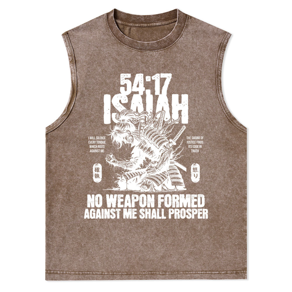 No Weapon Formed Against Me Shall Prosper Christian Washed Tank Top