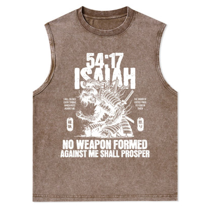 No Weapon Formed Against Me Shall Prosper Christian Washed Tank Top
