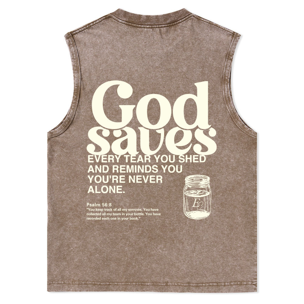 God Saves Christian Washed Tank Top
