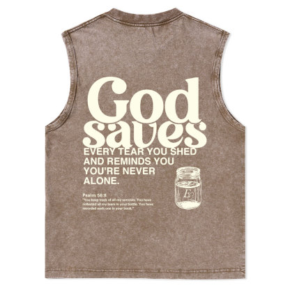 God Saves Christian Washed Tank Top