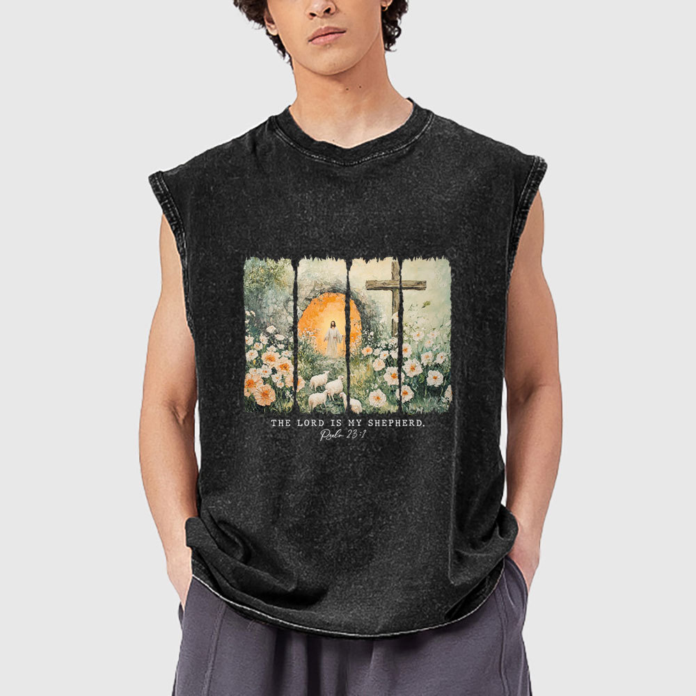 The Lord Is My Sheperd Christian Washed Tank Top