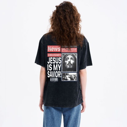 Jesus Is My Savior Christian Washed T-Shirt