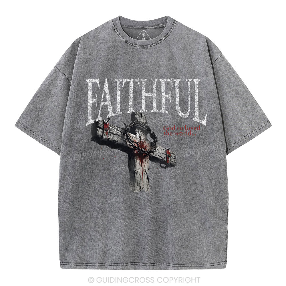 Faithful Christian Washed T-Shirt