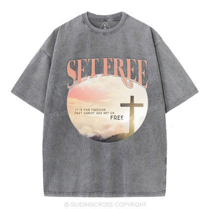 Set Free Christian Washed T-Shirt