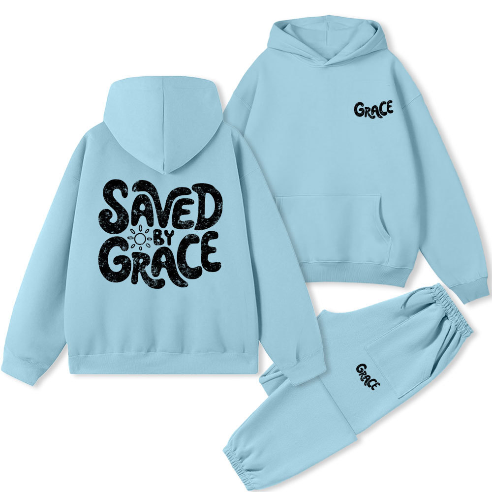 Saved By Grace Christian Fleece Hoodie Set