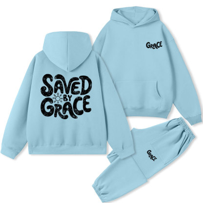 Saved By Grace Christian Fleece Hoodie Set