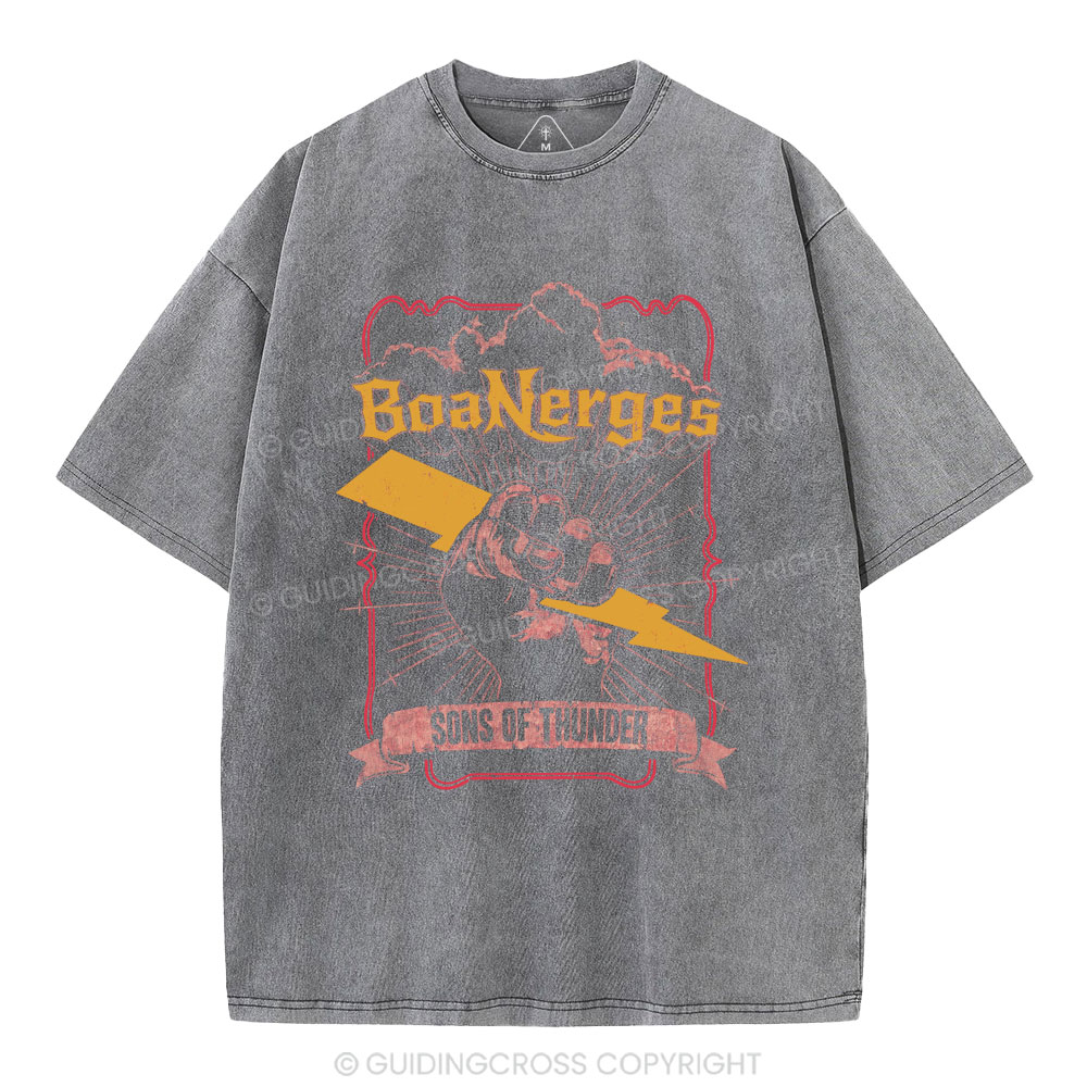 Boanerges Sons Of Thunder Christian Washed T-Shirt