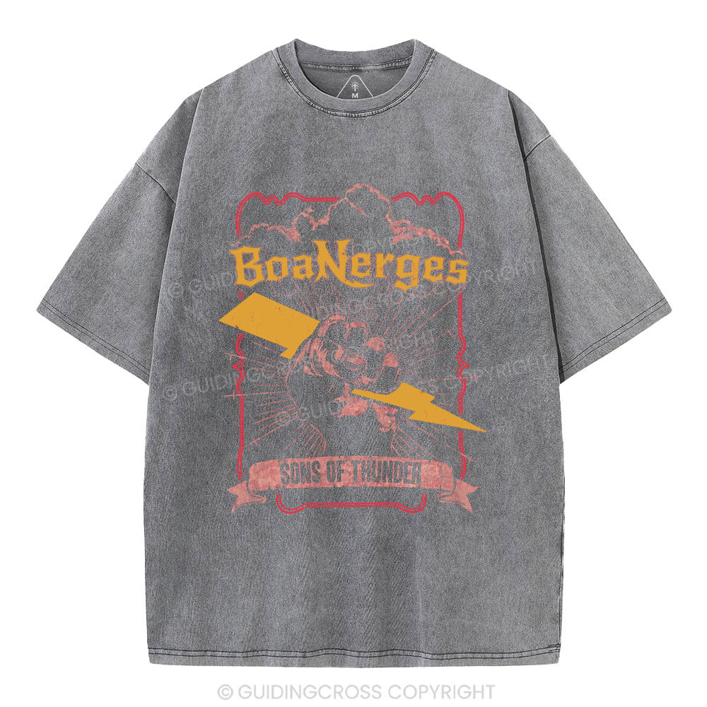 Boanerges Sons Of Thunder Christian Washed T-Shirt