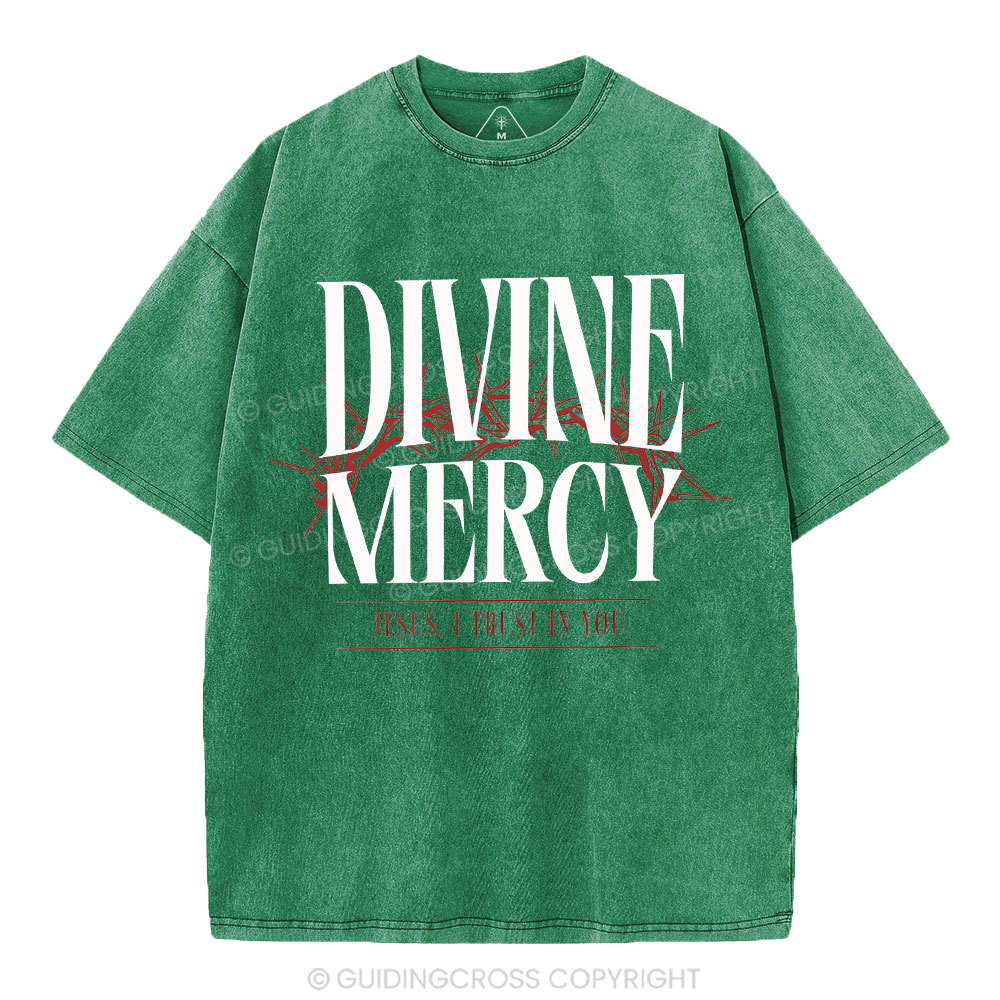 Divine Mercy Christian Washed T-Shirt