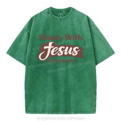 Beauty With Jesus Christian Washed T-Shirt