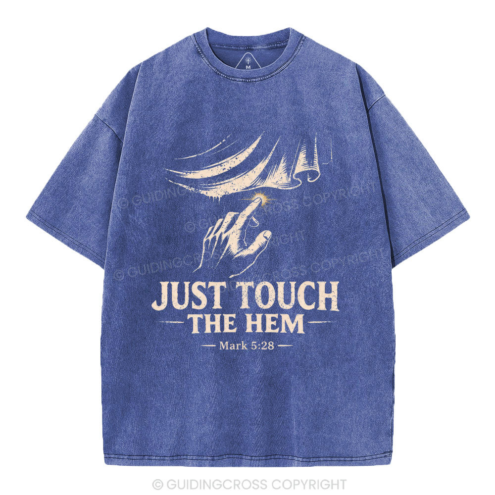 Jesus Touch The Hem Christian Washed T-Shirt