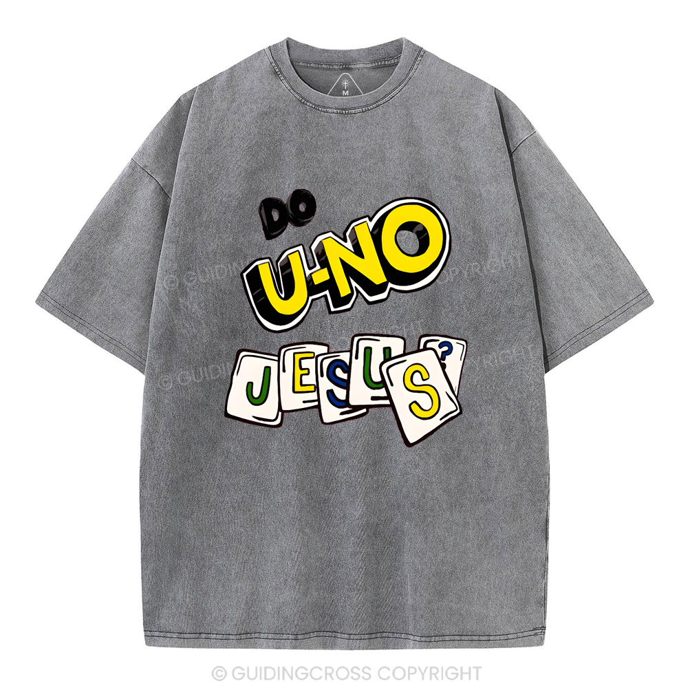 DO U-No Jesus Christian Washed T-Shirt
