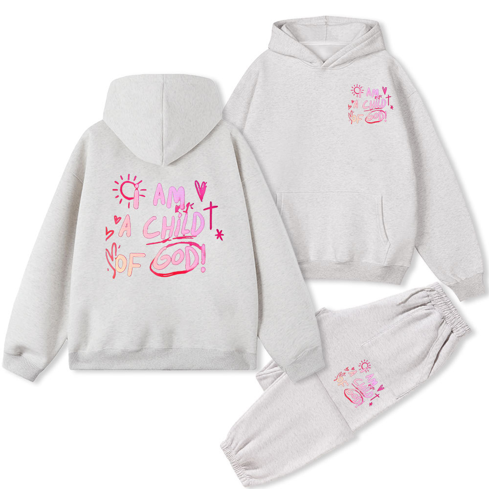 I Am A Child Of God Christian Fleece Hoodie Set