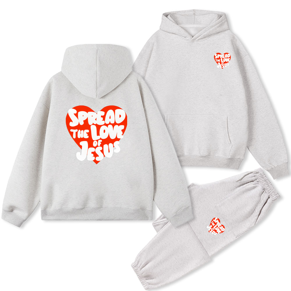 Spread The Love Of Jesus Christian Fleece Hoodie Set