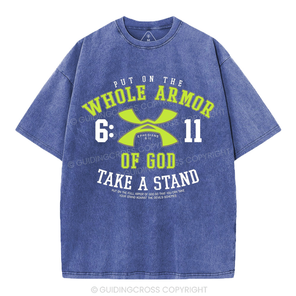 Put On The Whole Armor Christian Washed T-Shirt