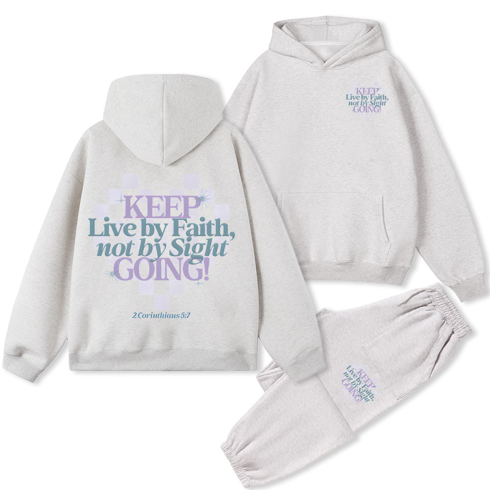 Keep Live By Faith Christian Fleece Hoodie Set
