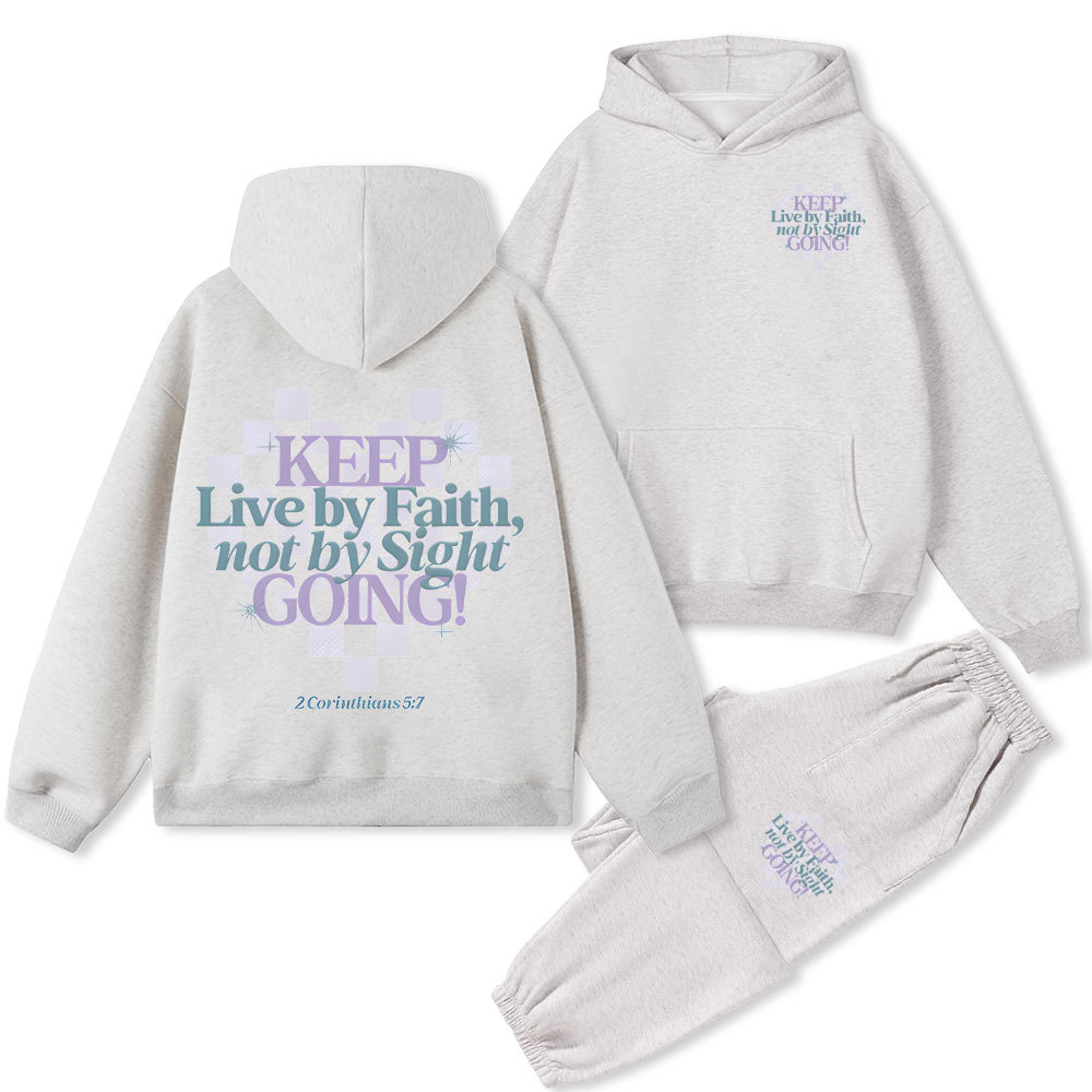 Keep Live By Faith Christian Fleece Hoodie Set
