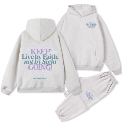 Keep Live By Faith Christian Fleece Hoodie Set