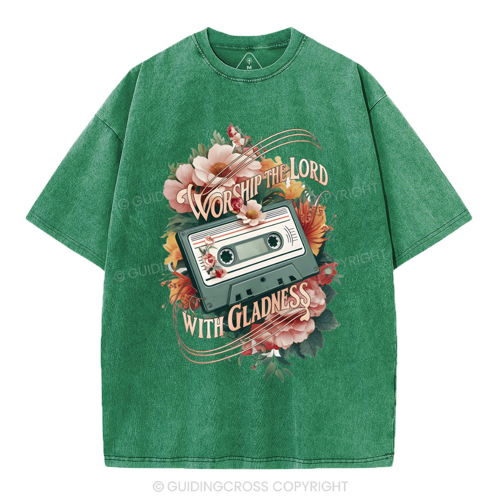 Worship The Lord Christian Washed T-Shirt