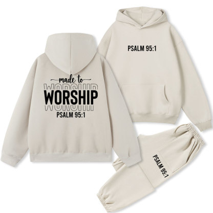 Made To The Worship Christian Fleece Hoodie Set