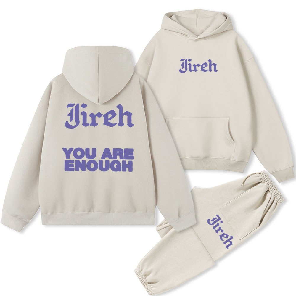 You Are Enough Christian Fleece Hoodie Set